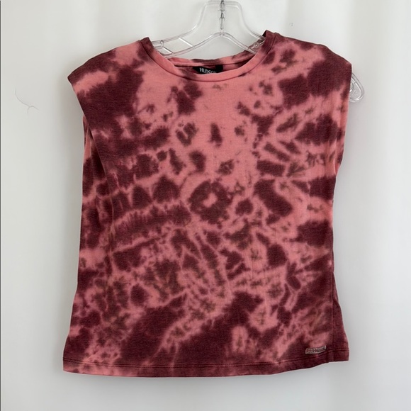 Girl’s Hudson Jeans Pink and Red Graphic Muscle Tee Sleeveless Size L - Picture 1 of 4